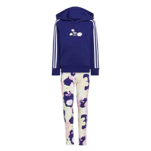 adidas - Mädchen (Kleinkind & Junior) Blumenmuster Kapuzenpullover & Strumpfhosen Set (HC4601)