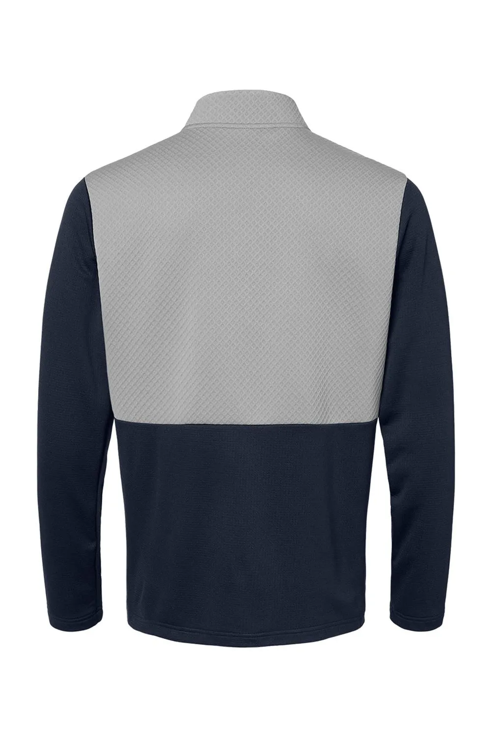 Adidas Herren Texturiertes Mixed-Media 1/4-Zip Sweatshirt mit Taschen - College-Navyblau/Grau