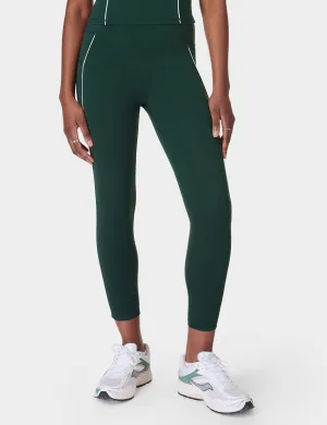 Ganztägig aktive Kontrastpaspelierung 7/8-Leggings - Zedergrün