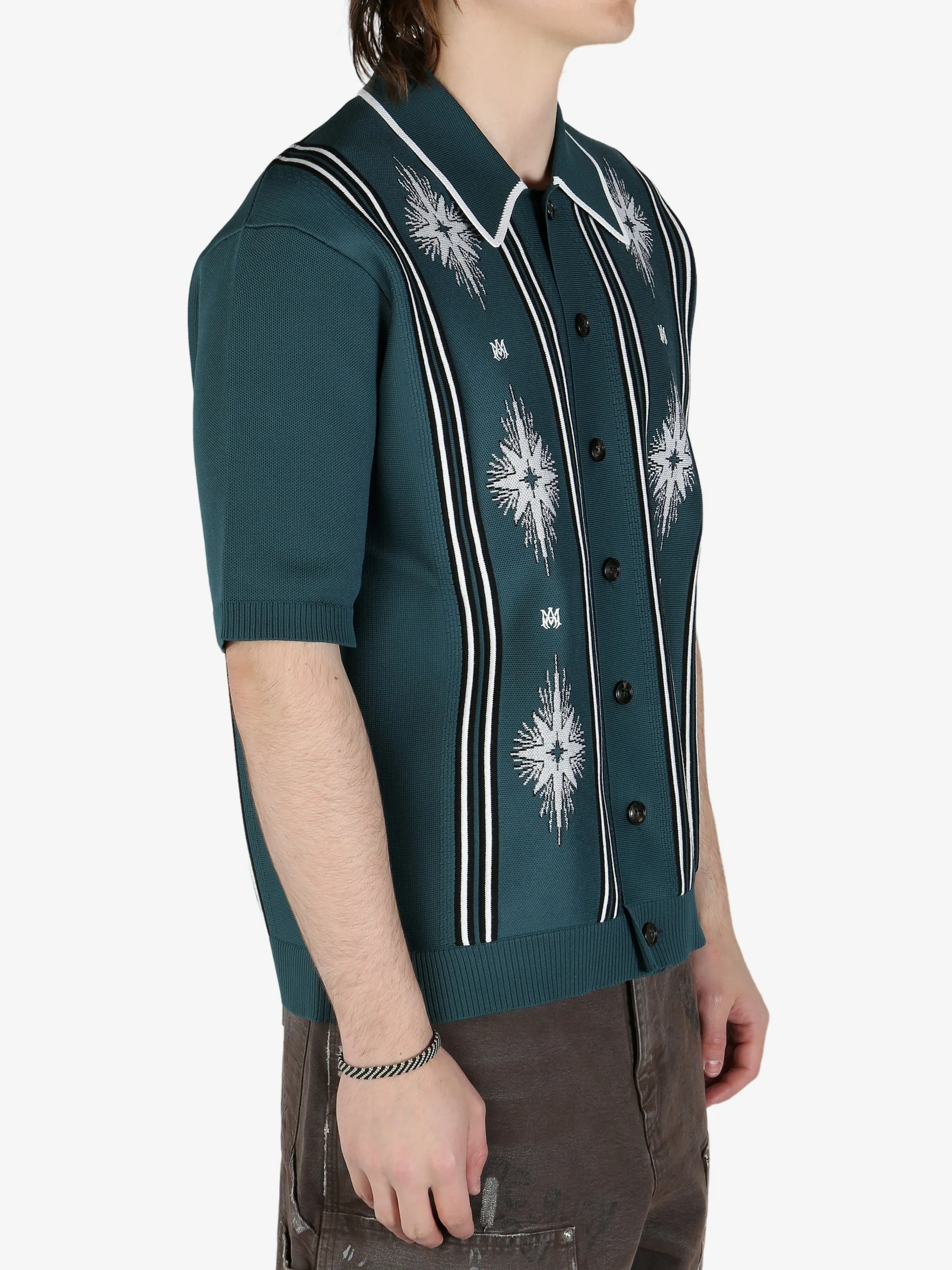 AMIRI - Herren Starburst Knopf-Down Polo Kleidung_amiri