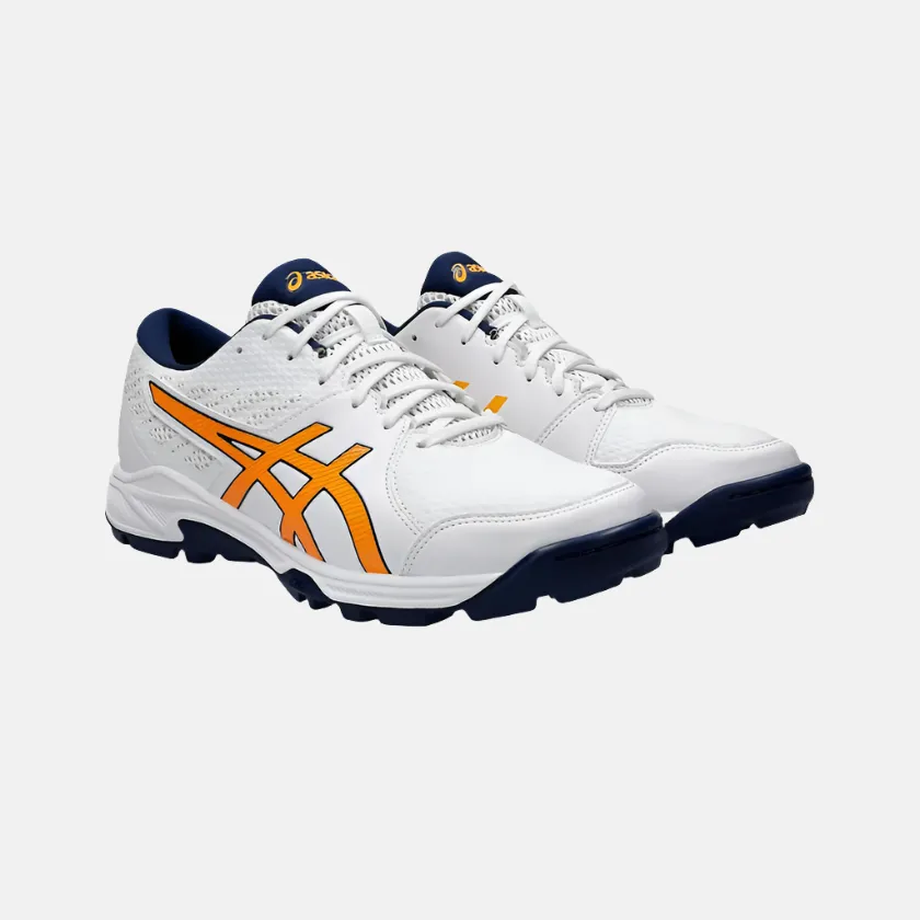 Asics GEL-PEAKE 2 Unisex Cricket Schuhe - Weiß/Stadion Orange Asics Schuhe
