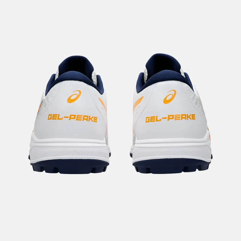Asics GEL-PEAKE 2 Unisex Cricket Schuhe - Weiß/Stadion Orange Asics Schuhe