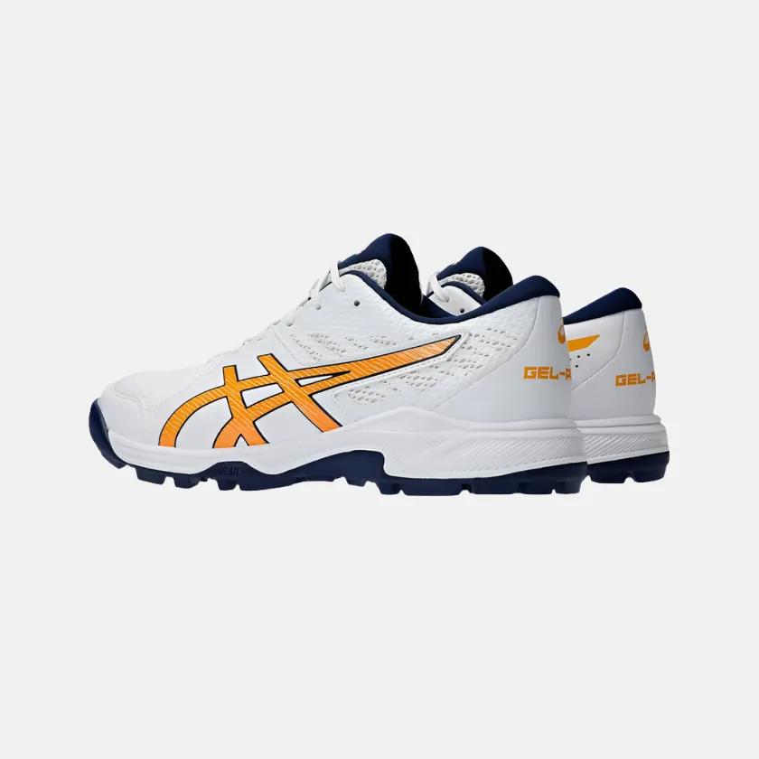 Asics GEL-PEAKE 2 Unisex Cricket Schuhe - Weiß/Stadion Orange Asics Schuhe