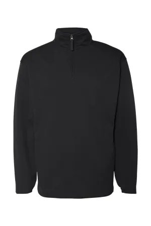 Badger Herren Performance Fleece-Pullover mit Feuchtigkeitstransport und 1/4-Zip sowie Taschen - Schwarz