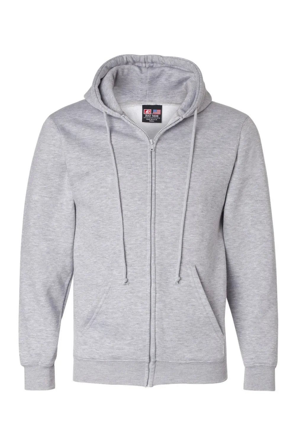 Bayside Herren USA Gemachter Kapuzenpullover mit Reißverschluss und Taschen - Dunkel Aschgrau