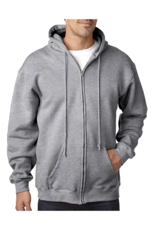 Bayside Herren USA Gemachter Kapuzenpullover mit Reißverschluss und Taschen - Dunkel Aschgrau