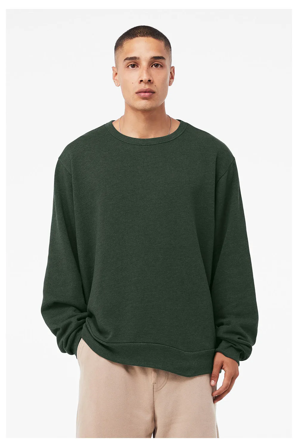 Bella   Canvas Herren Classic Crewneck Sweatshirt - Heather Forest Grün