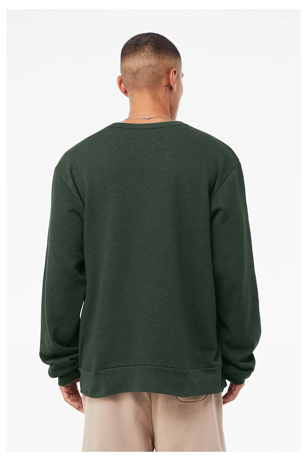 Bella   Canvas Herren Classic Crewneck Sweatshirt - Heather Forest Grün