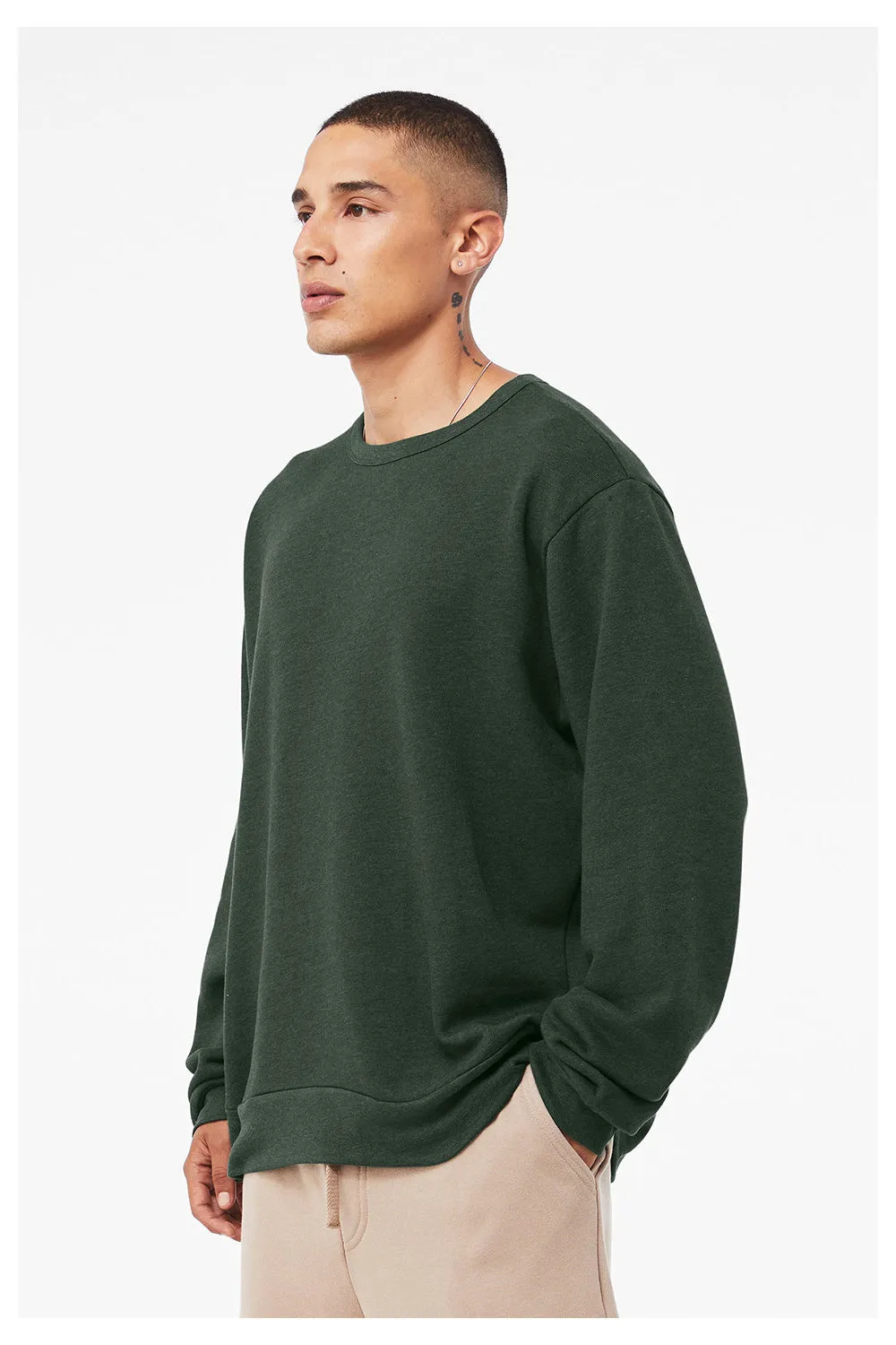 Bella   Canvas Herren Classic Crewneck Sweatshirt - Heather Forest Grün