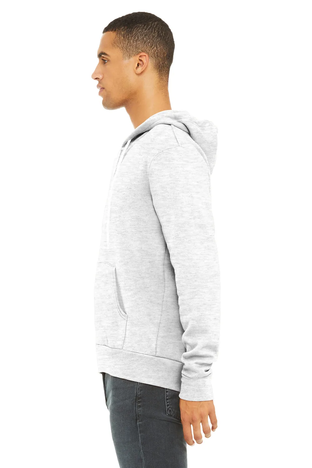 Bella   Canvas Herren Fleece Full-Zip Kapuzenpullover mit Taschen - Aschgrau