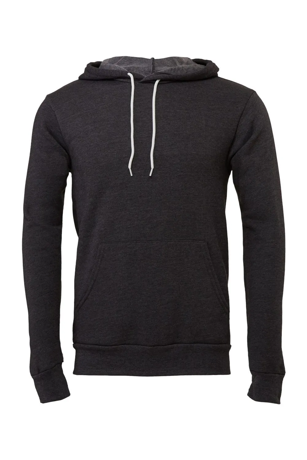 Bella   Canvas Herren Hoodie mit Kapuze und Kangaroo-Tasche aus Sponge-Fleece - Heather Dunkelgrau