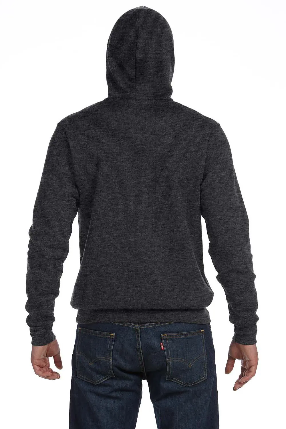 Bella   Canvas Herren Hoodie mit Kapuze und Kangaroo-Tasche aus Sponge-Fleece - Heather Dunkelgrau