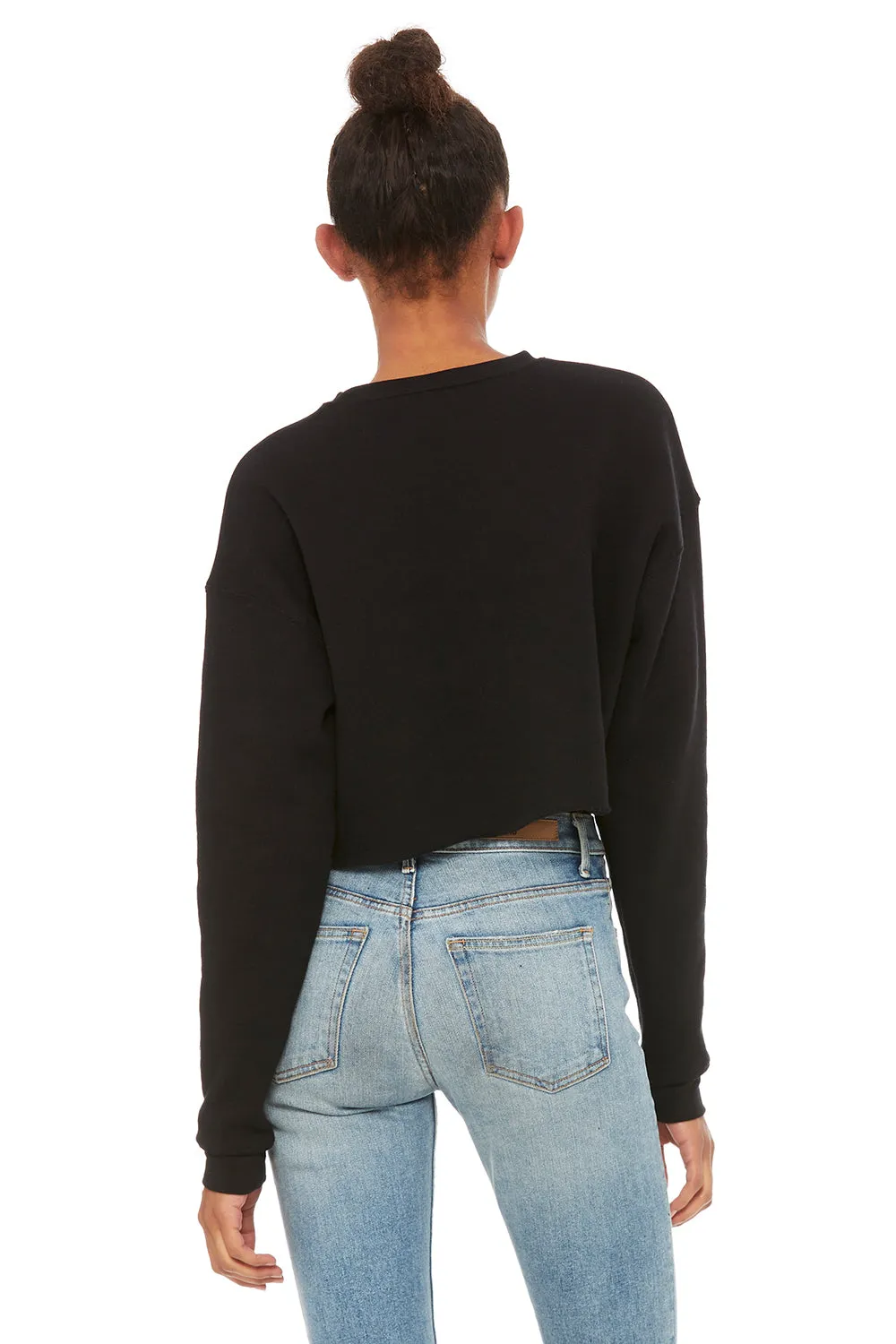 Bella   Canvas Damen Cropped Fleece Crewneck Sweatshirt - Schwarz