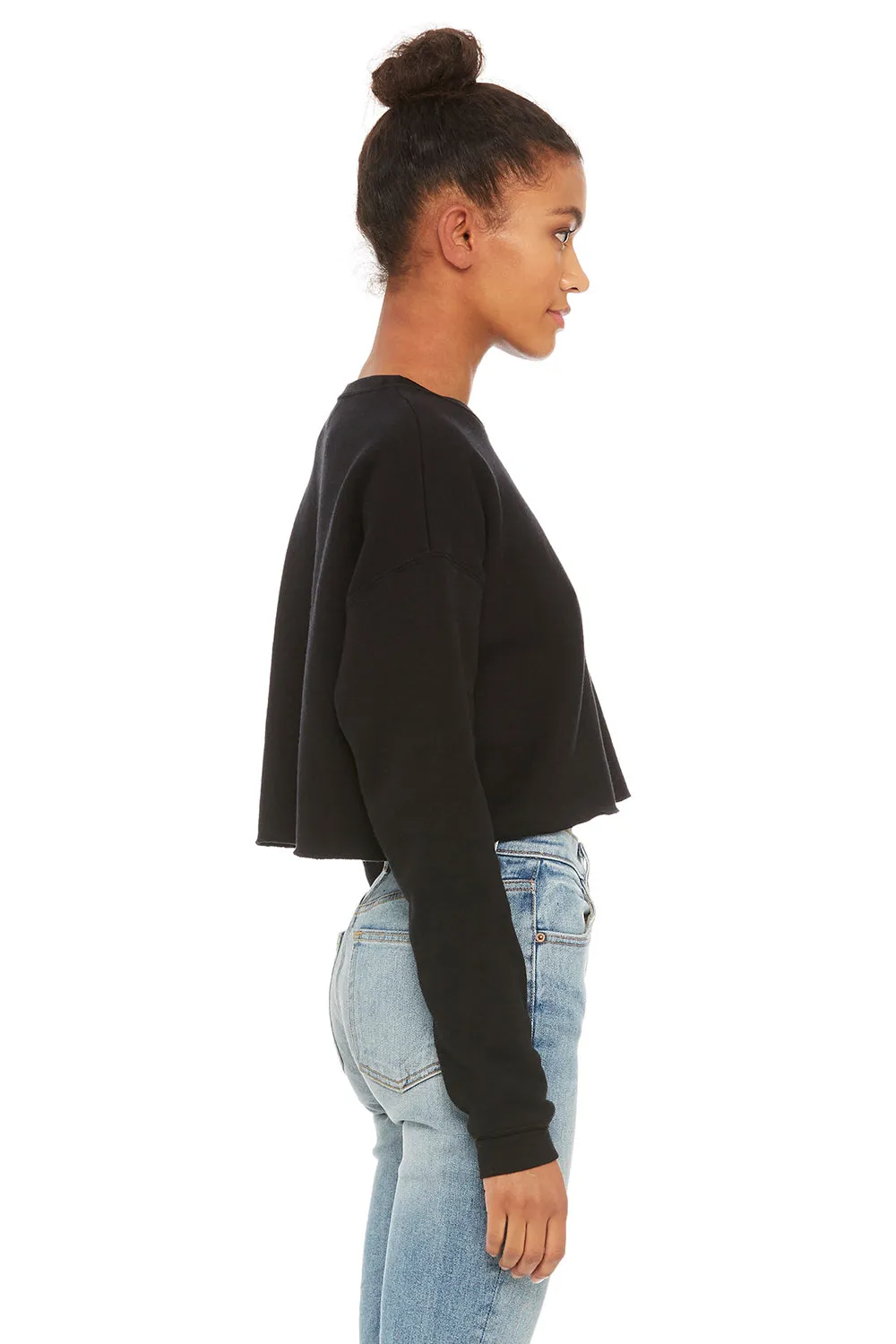 Bella   Canvas Damen Cropped Fleece Crewneck Sweatshirt - Schwarz