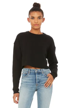 Bella   Canvas Damen Cropped Fleece Crewneck Sweatshirt - Schwarz
