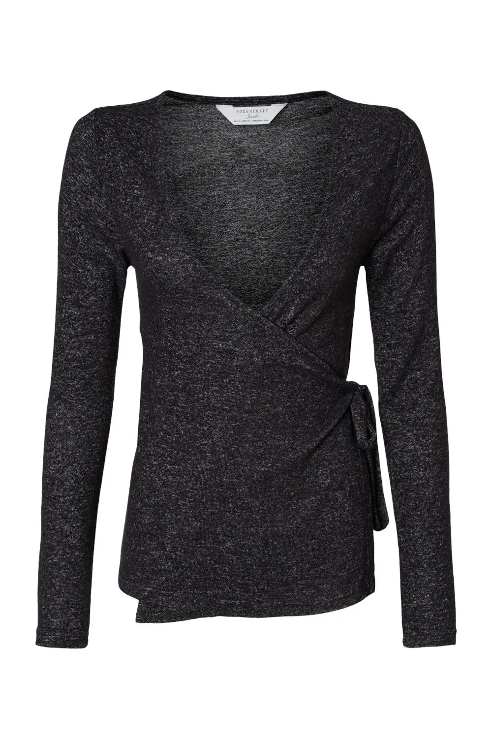 Boxercraft Damen Kuschel-Wrap-Sweatshirt - Heather Schwarz - Ausverkauf