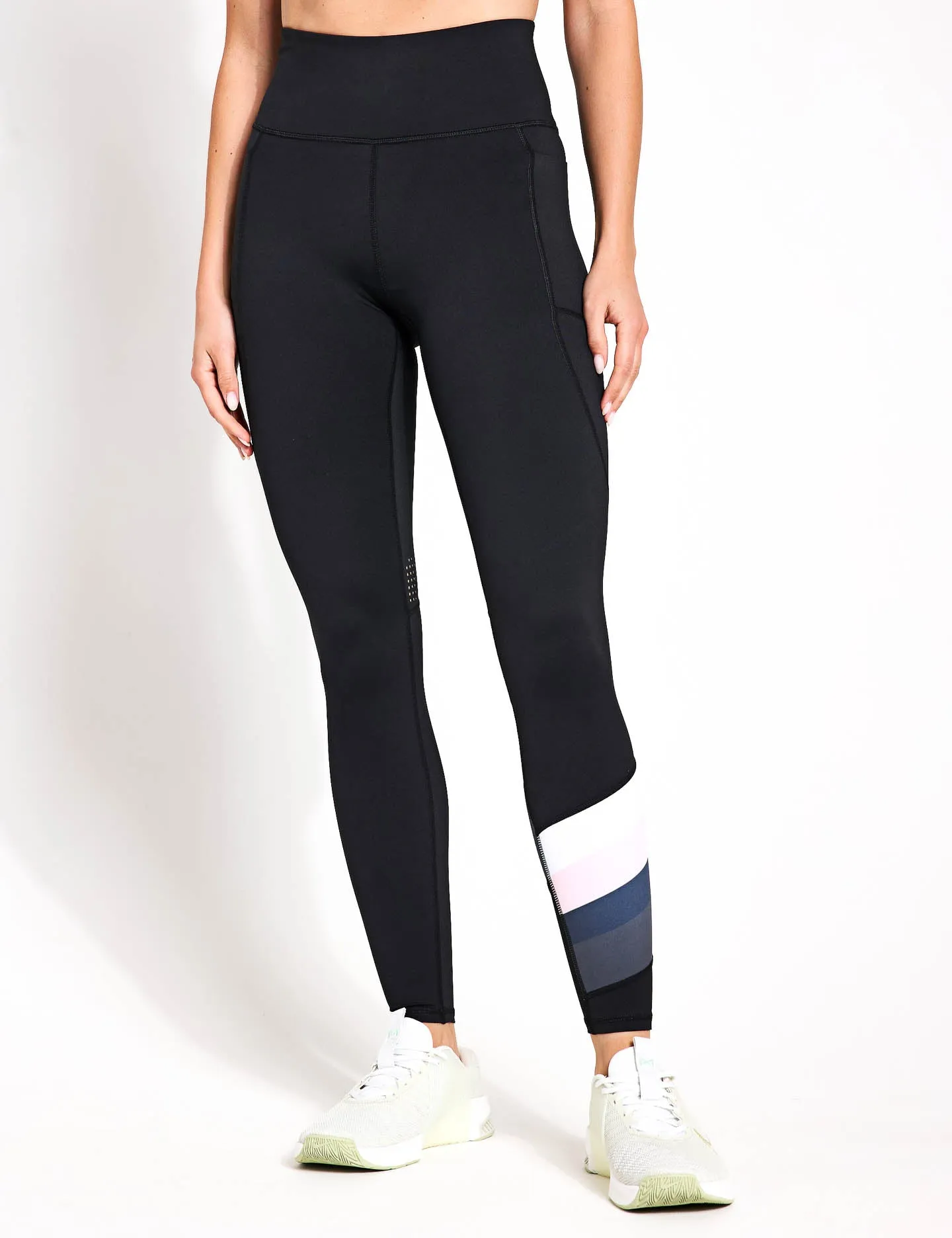 Brooklyn Leggings - Schwarz/Lila/Weiß