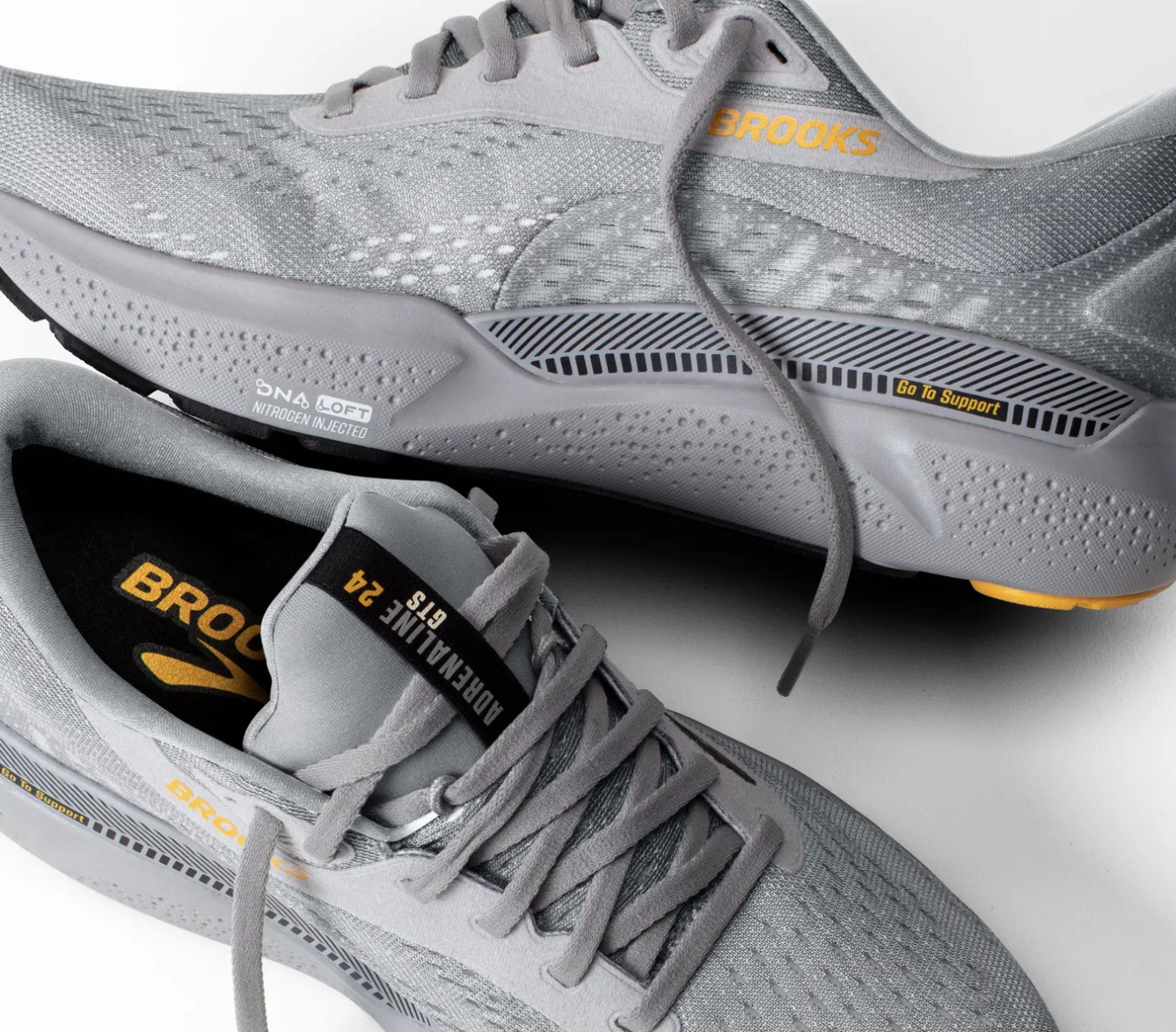 Brooks Herren Adrenaline GTS 24 Weit - Legierung/Weiß/Gold Fusion (1104371D084) Brooks