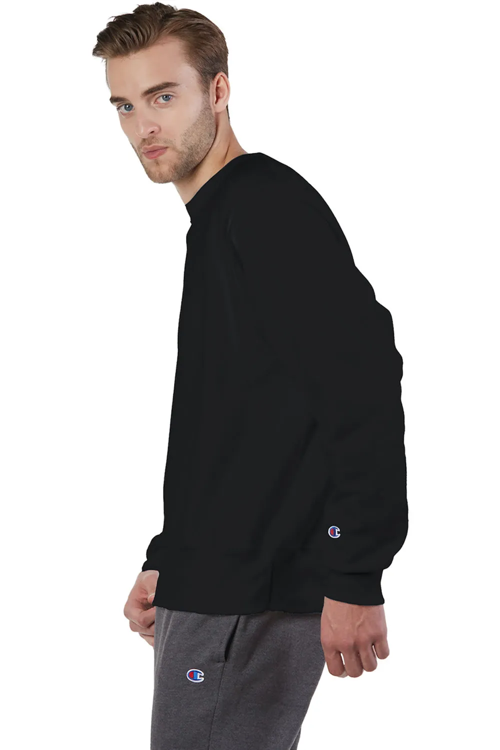 Champion Herren Rundhals-Sweatshirt mit Schrumpffestigkeit - Schwarz