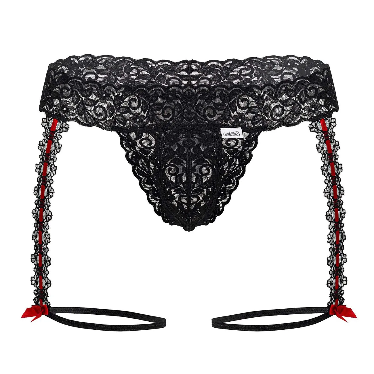 Bekleidung_Candyman_Herrenunterwäsche CandyMan 99803 Spitzenhalter Tanga Farbe Schwarz