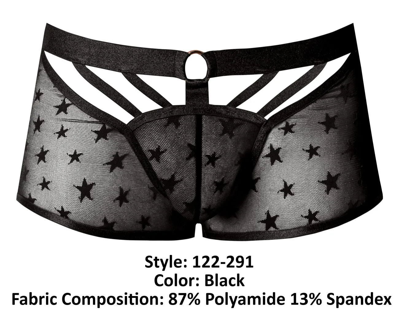 Bekleidung_Herren Power_Herrenunterwäsche Male Power 122-291 Love Star Short mit Ring Farbe Schwarz