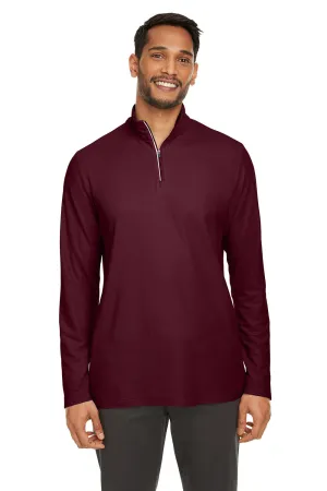 Core 365 Herren Fusion ChromaSoft Performance Feuchtigkeitstransportierendes Piqué 1/4-Zip Sweatshirt - Burgunder