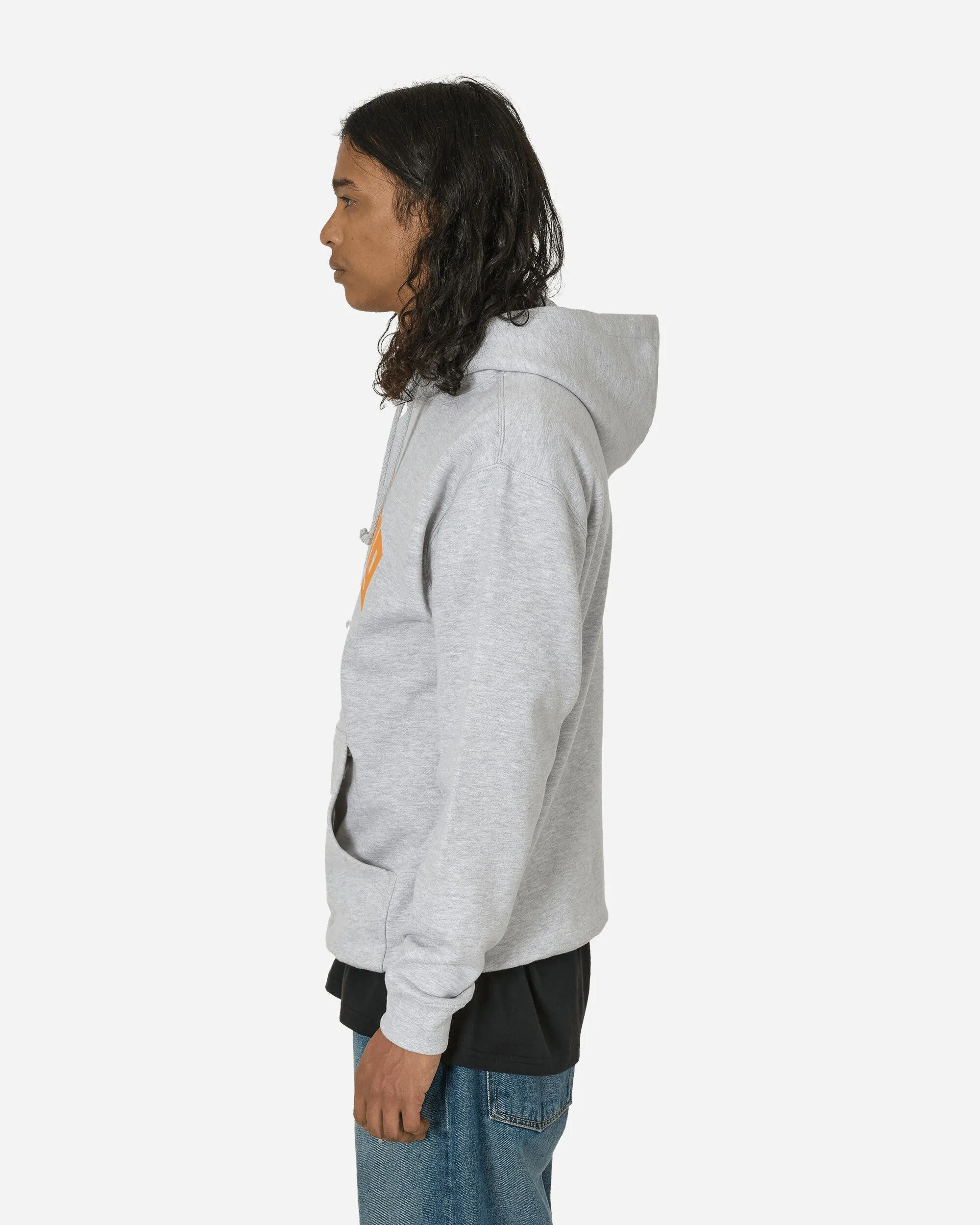 Gebogenes Logo Hoodie Heather Grau