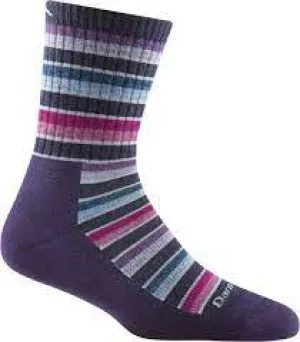 Darn Tough Socken Damen Wanderer Decade Stripe Micro Crew Midweight Brombeere