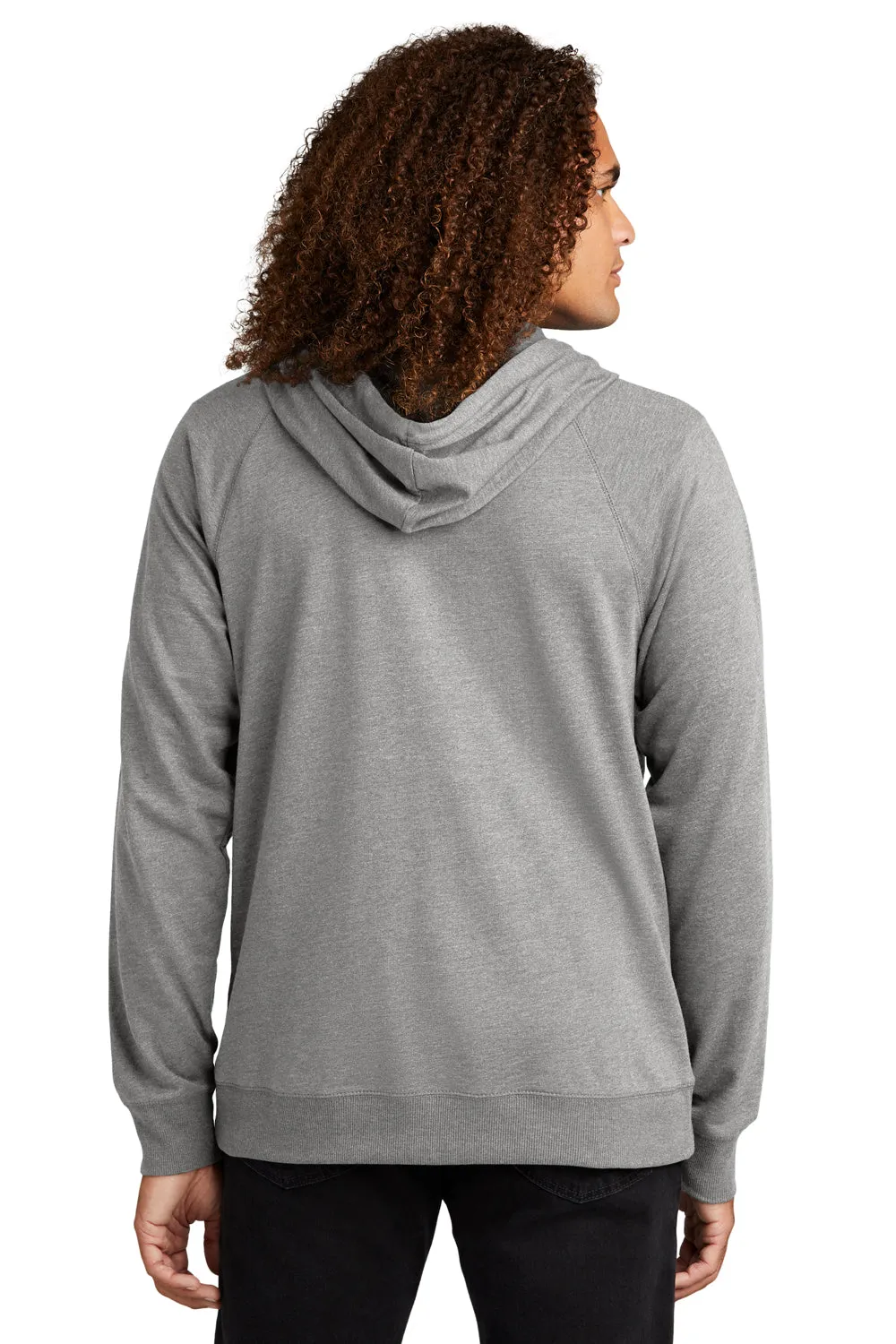 District Herren French Terry Full Zip Kapuzenpullover mit Taschen - Heather Hellgrau