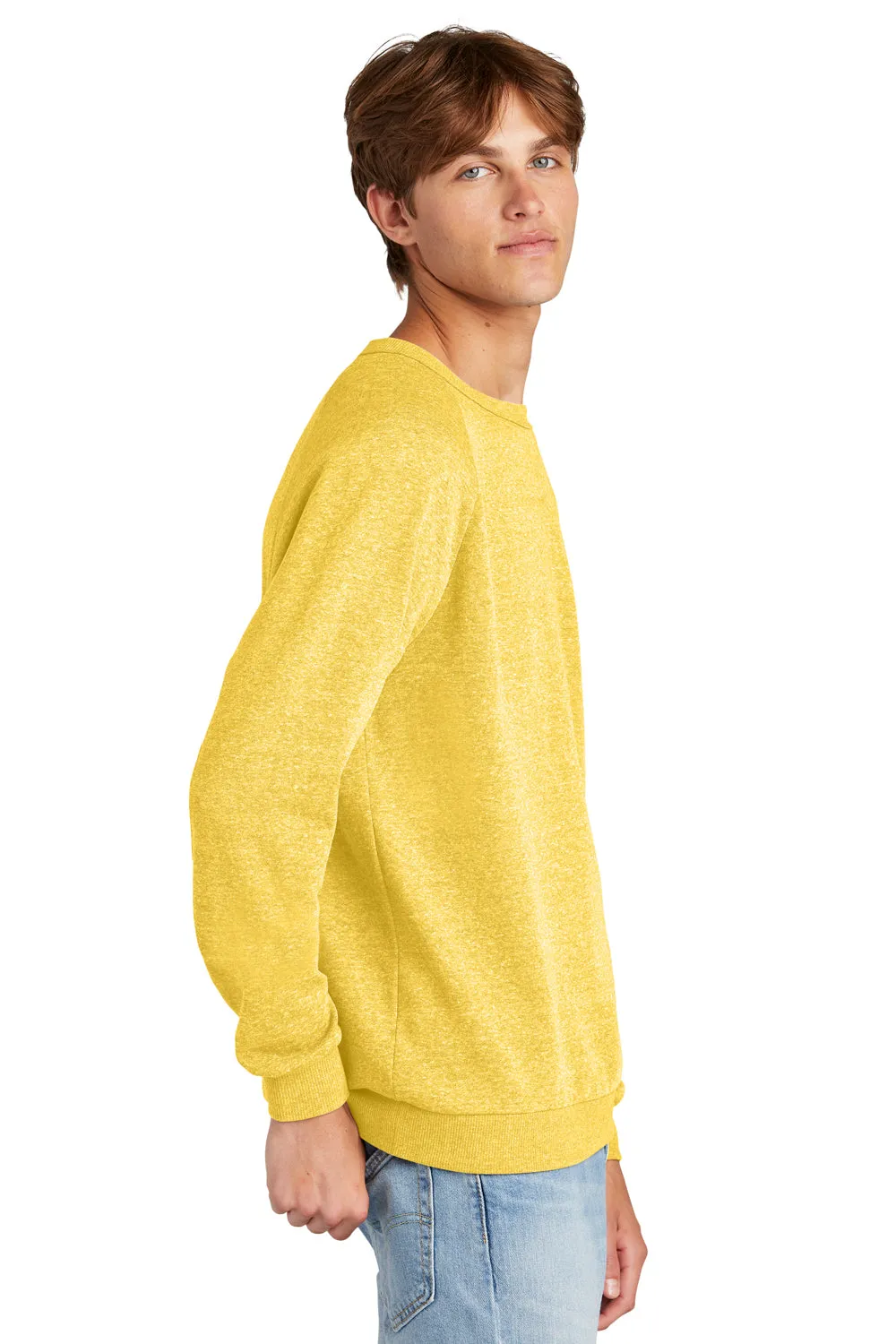 District Herren Perfektes Tri-Fleece Rundhalspullover - Meliertes Ockergelb