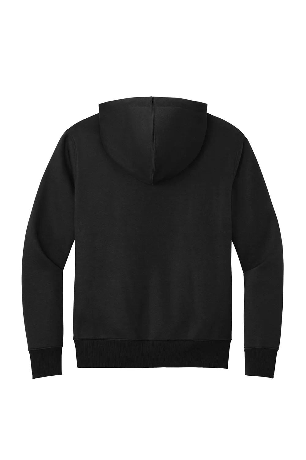District Herren Perfektes Gewicht Fleece Kapuzenpullover Hoodie mit Beuteltasche - Tiefschwarz