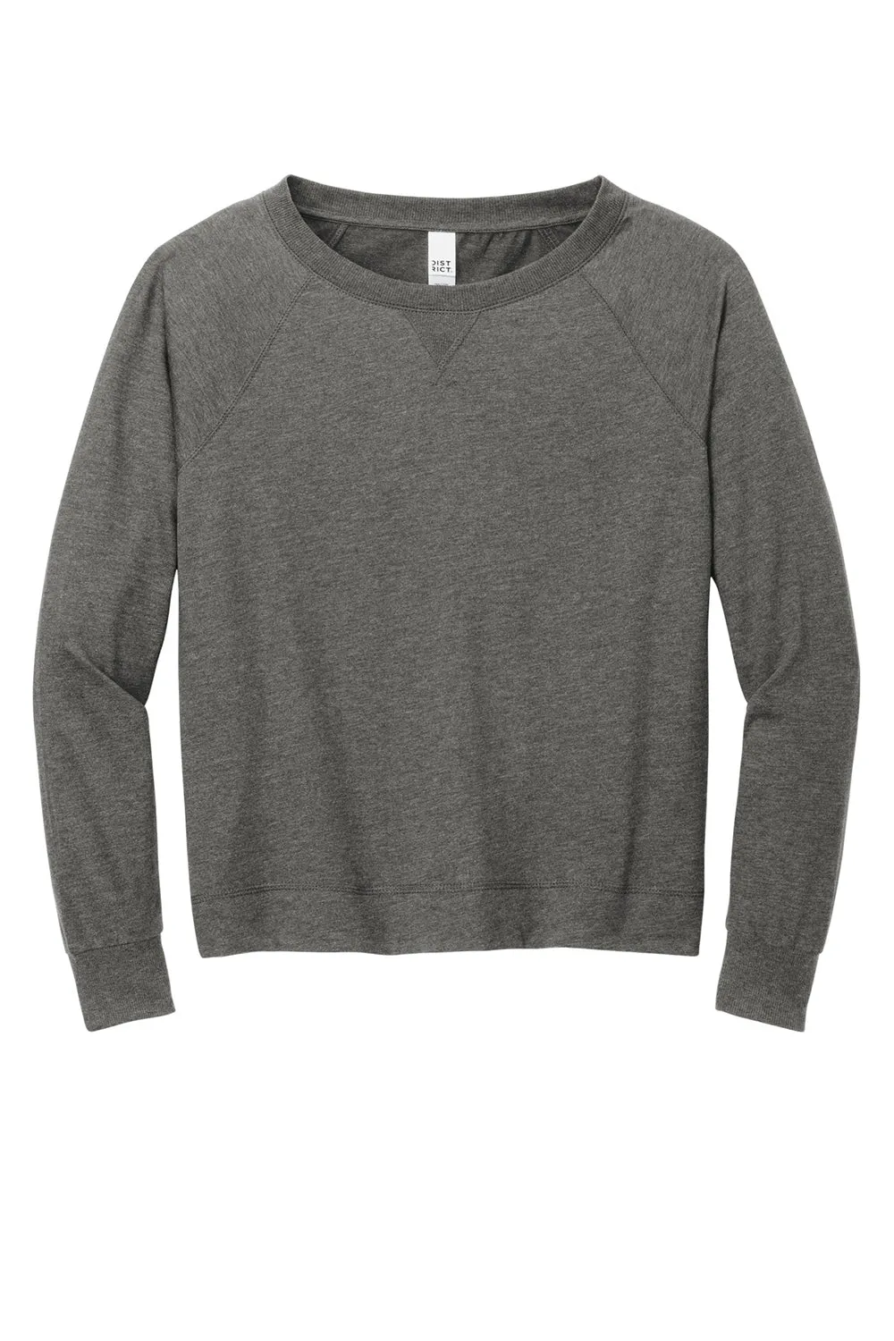 District Damen French Terry Crewneck Sweatshirt - Gewaschener Kohlegrau