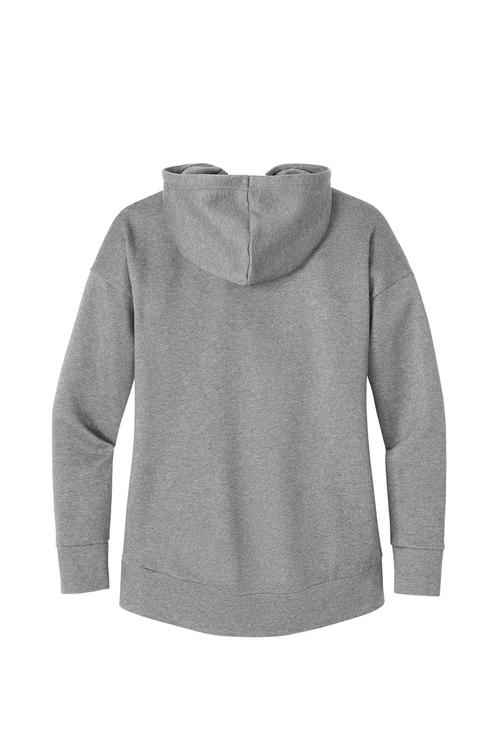 District Damen Perfektes Gewicht Fleece Full-Zip Kapuzenpullover Hoodie mit Taschen - Heather Stahlgrau