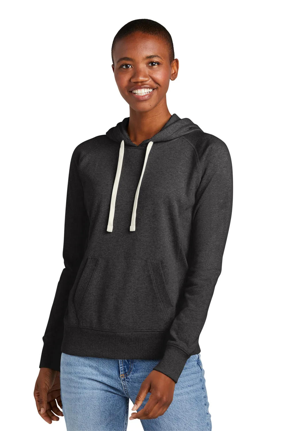 District Damen Re-Fleece Kapuzenpullover mit Kangaroo-Tasche - Heather Charcoal Grey
