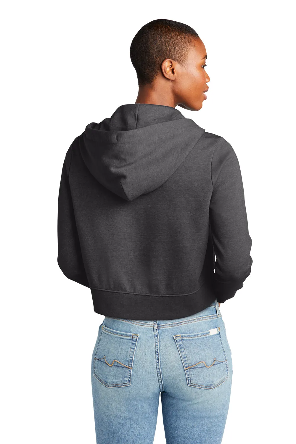 District Damen V.I.T. Fleece Kapuzenpullover mit Reißverschluss und Taschen - Heather Charcoal Grey