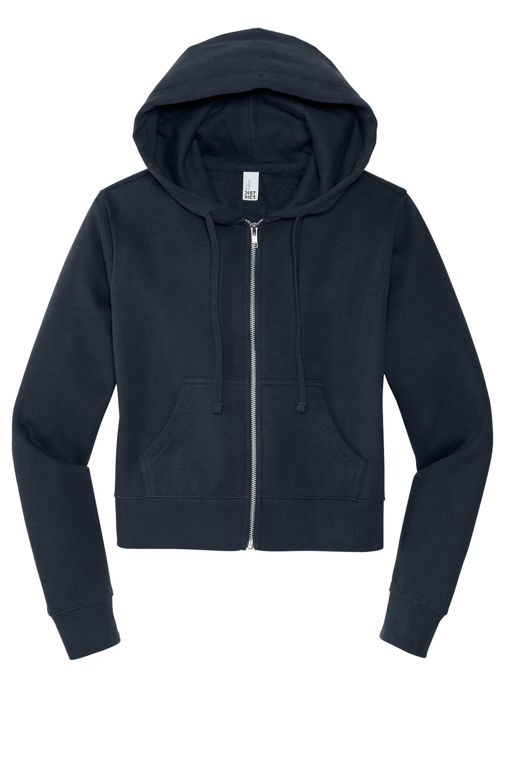 Damen Fleece Kapuzenpullover mit Reißverschluss und Taschen von District W.I.T. - Neu in Marineblau