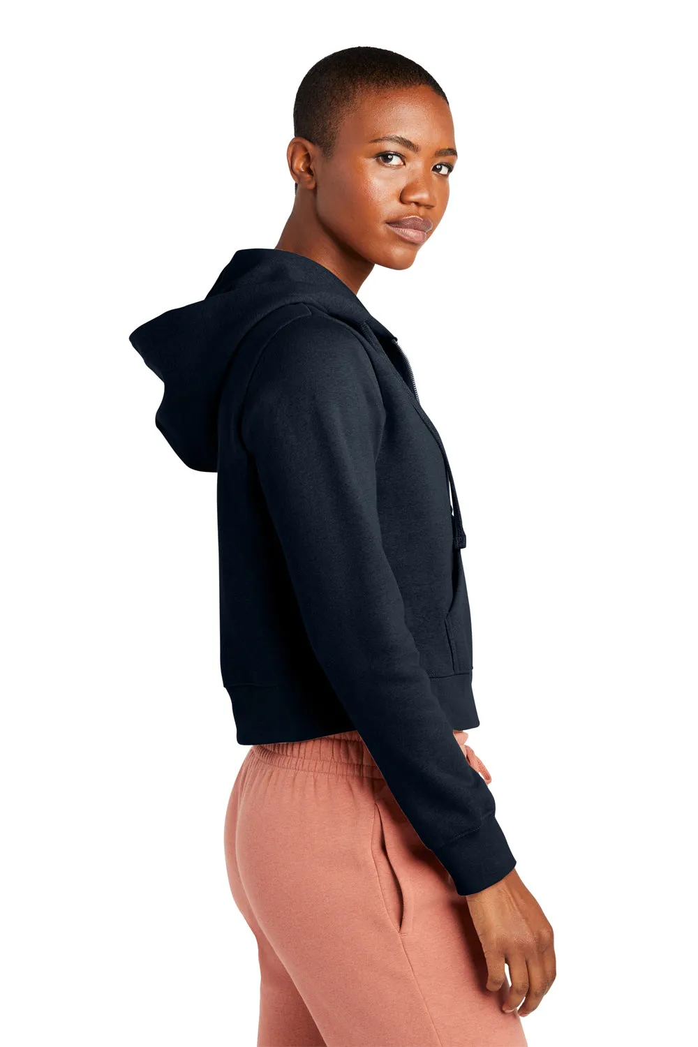 Damen Fleece Kapuzenpullover mit Reißverschluss und Taschen von District W.I.T. - Neu in Marineblau