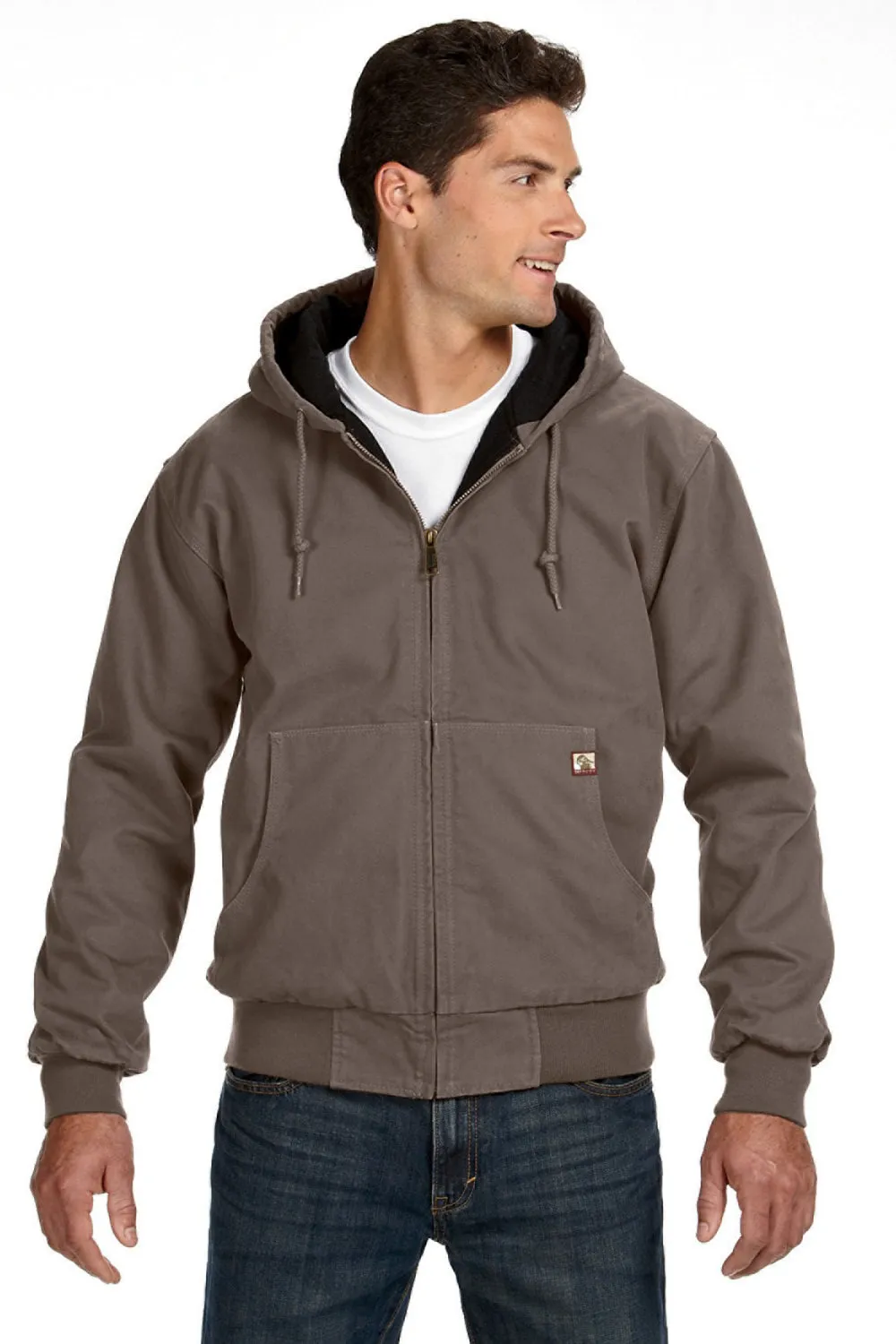 Dri Duck Herren Cheyenne Kapuzenpullover mit Reißverschluss und Taschen - Kiesgrau