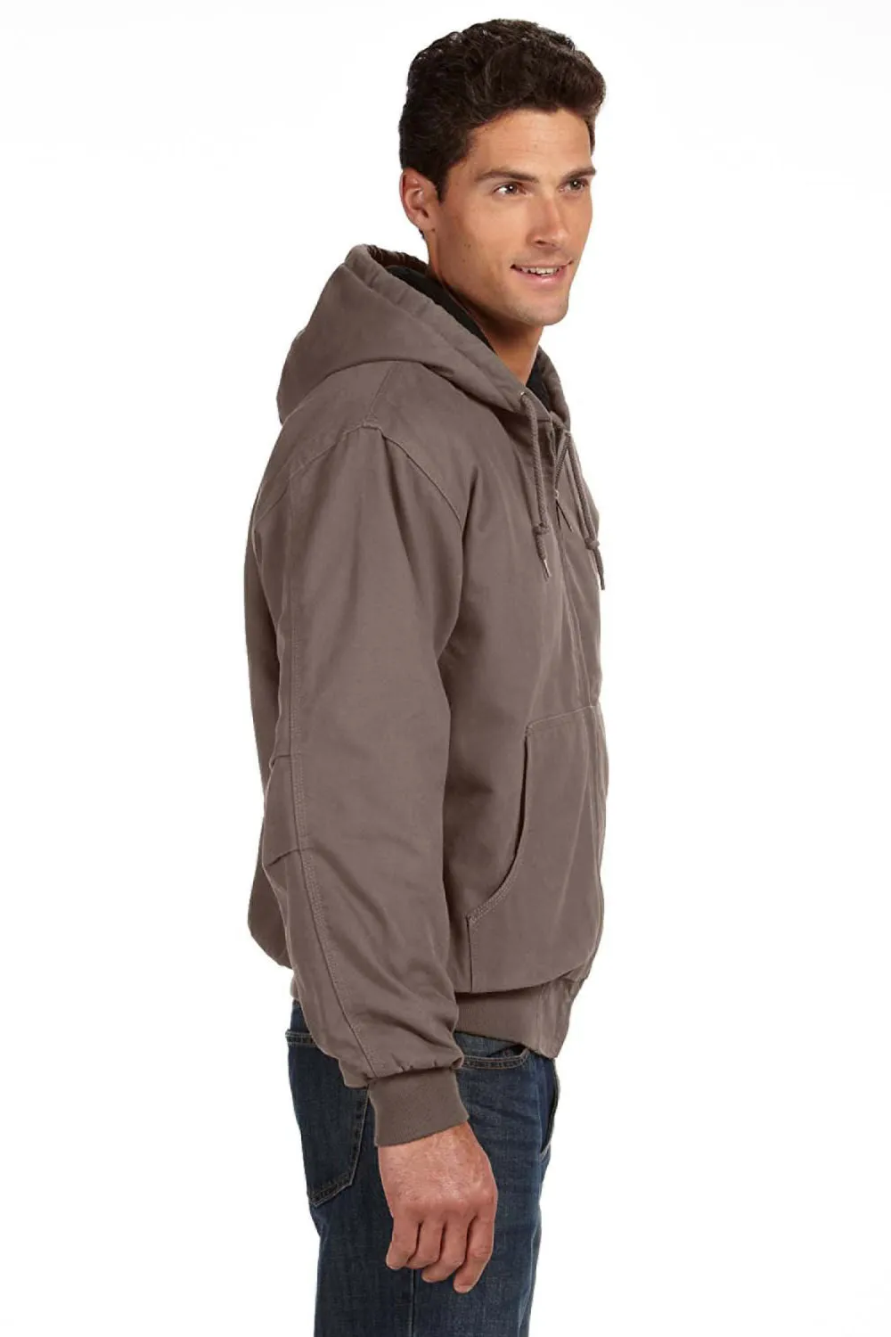 Dri Duck Herren Cheyenne Kapuzenpullover mit Reißverschluss und Taschen - Kiesgrau
