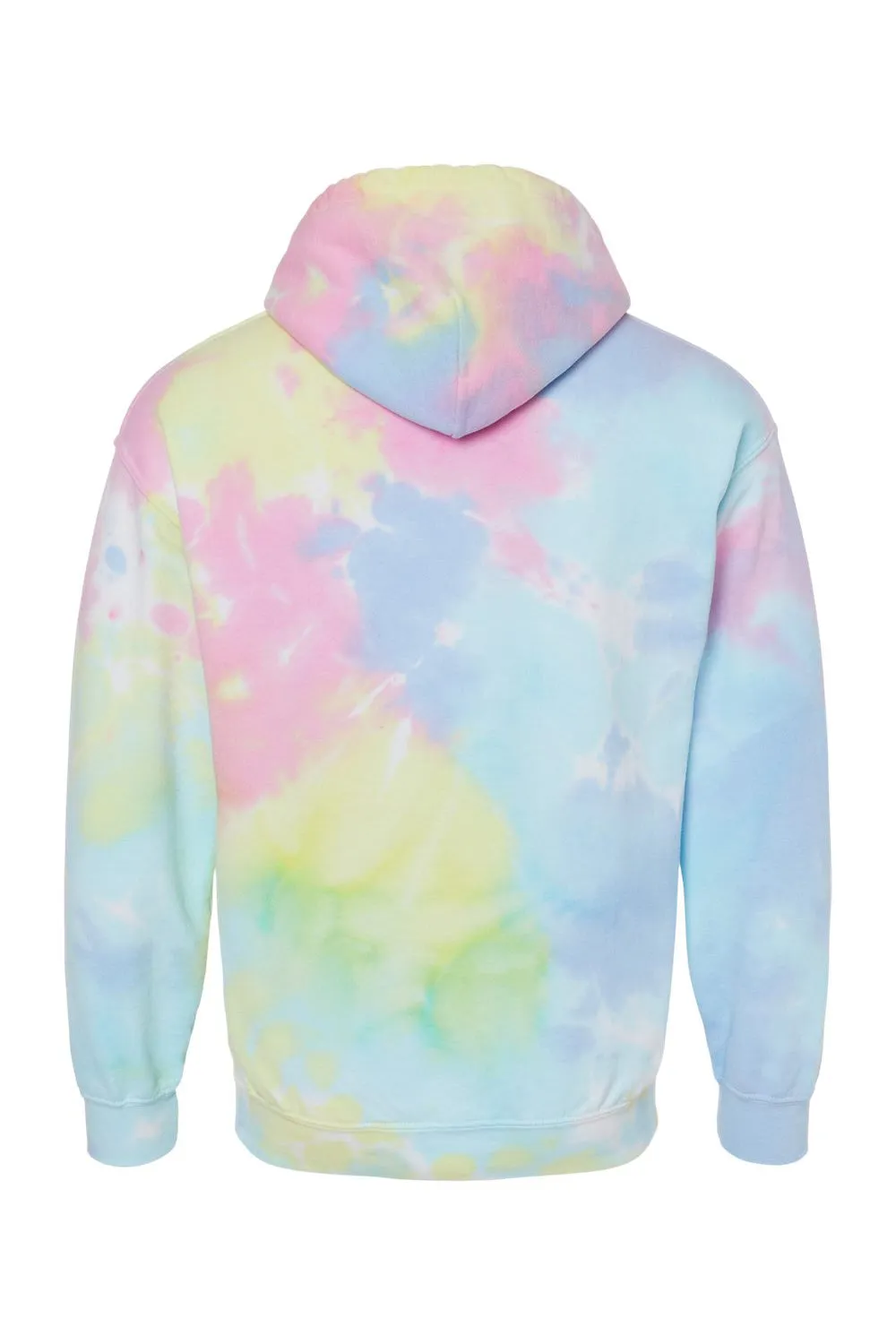 Dyenomite Herren Kapuzenpullover mit gemischter Färbung und Kangaroo-Tasche - Pastell-Regenbogen