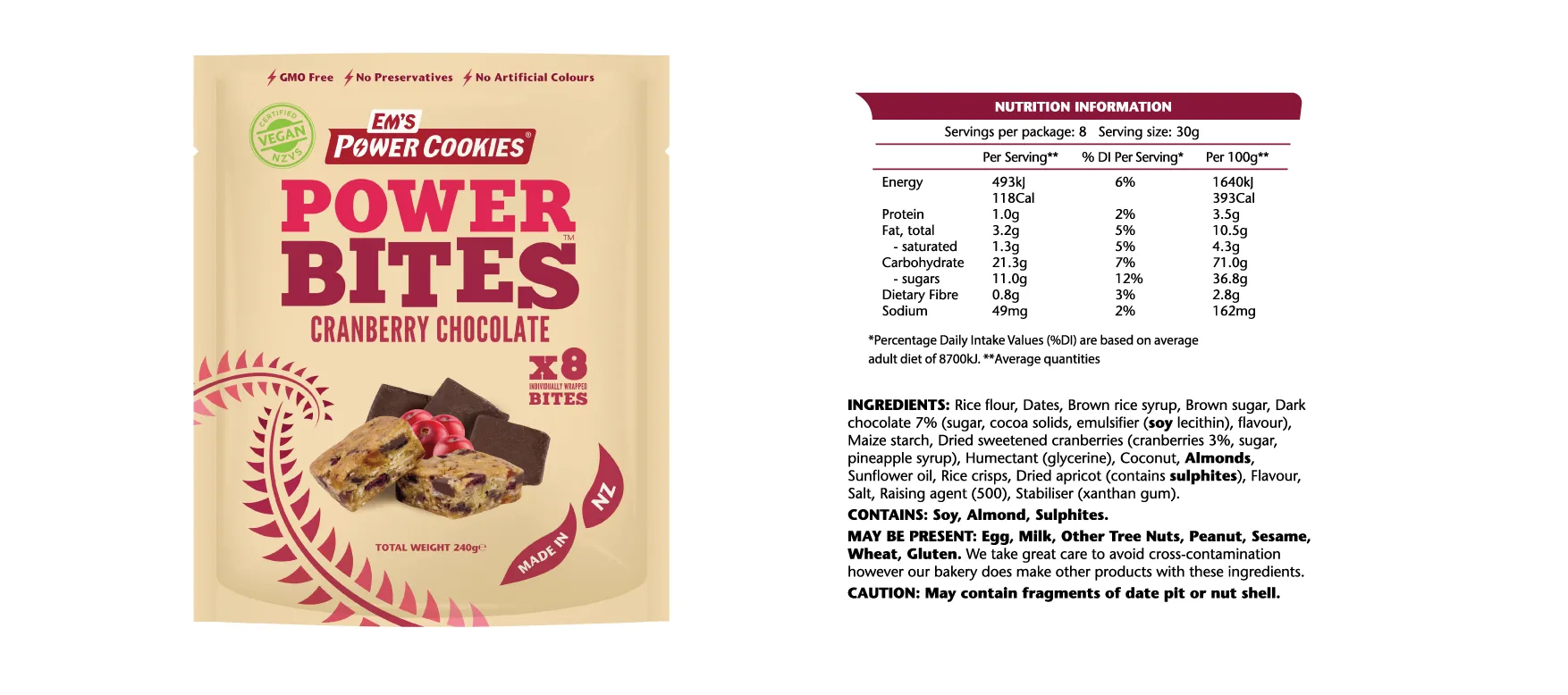 Em's Power Bites - 240g - 8er Pack