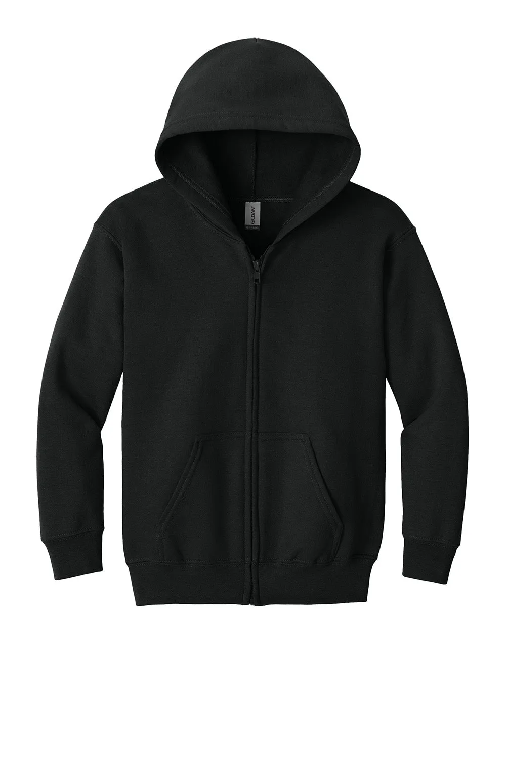 Gildan Jugend Heavy Blend Kapuzenpullover mit Reißverschluss und Taschen - Schwarz