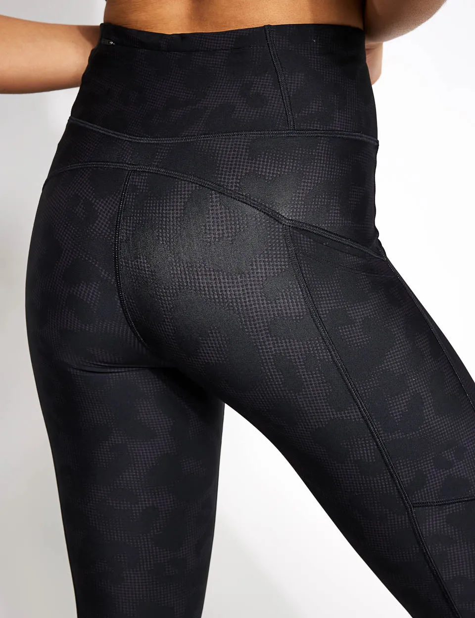 GO MOVE LEGGING MIT PRINT - SCHWARZ