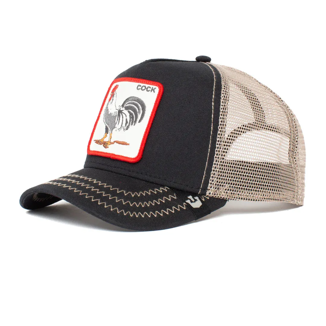 Goorin Bros - Truckermütze mit Tiermotiv - Hahn - Schwarz Goorin Bros Accessoires