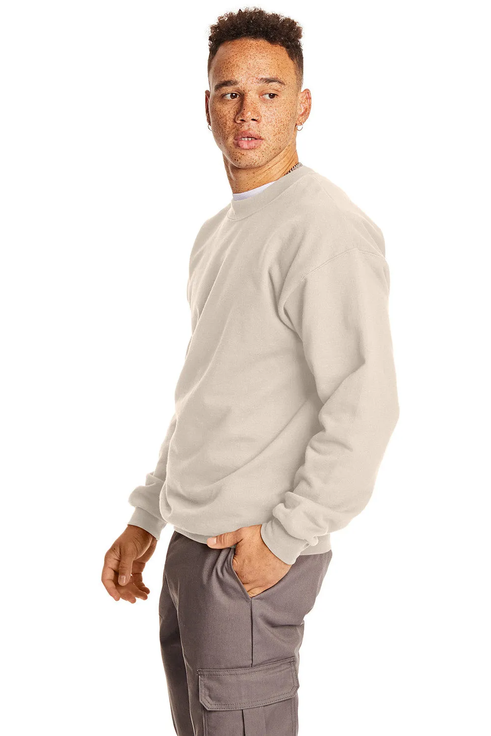 Hanes Herren Ultimate Cotton PrintPro XP pillingresistentes Rundhals-Sweatshirt - Sand