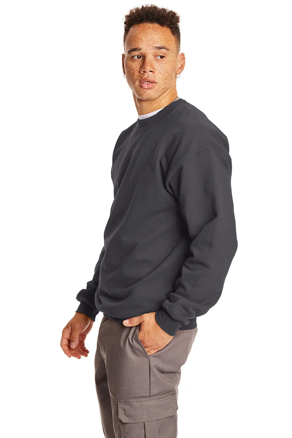 Hanes Herren Ultimate Cotton PrintPro XP pillresistentes Rundhals-Sweatshirt - Rauchgrau