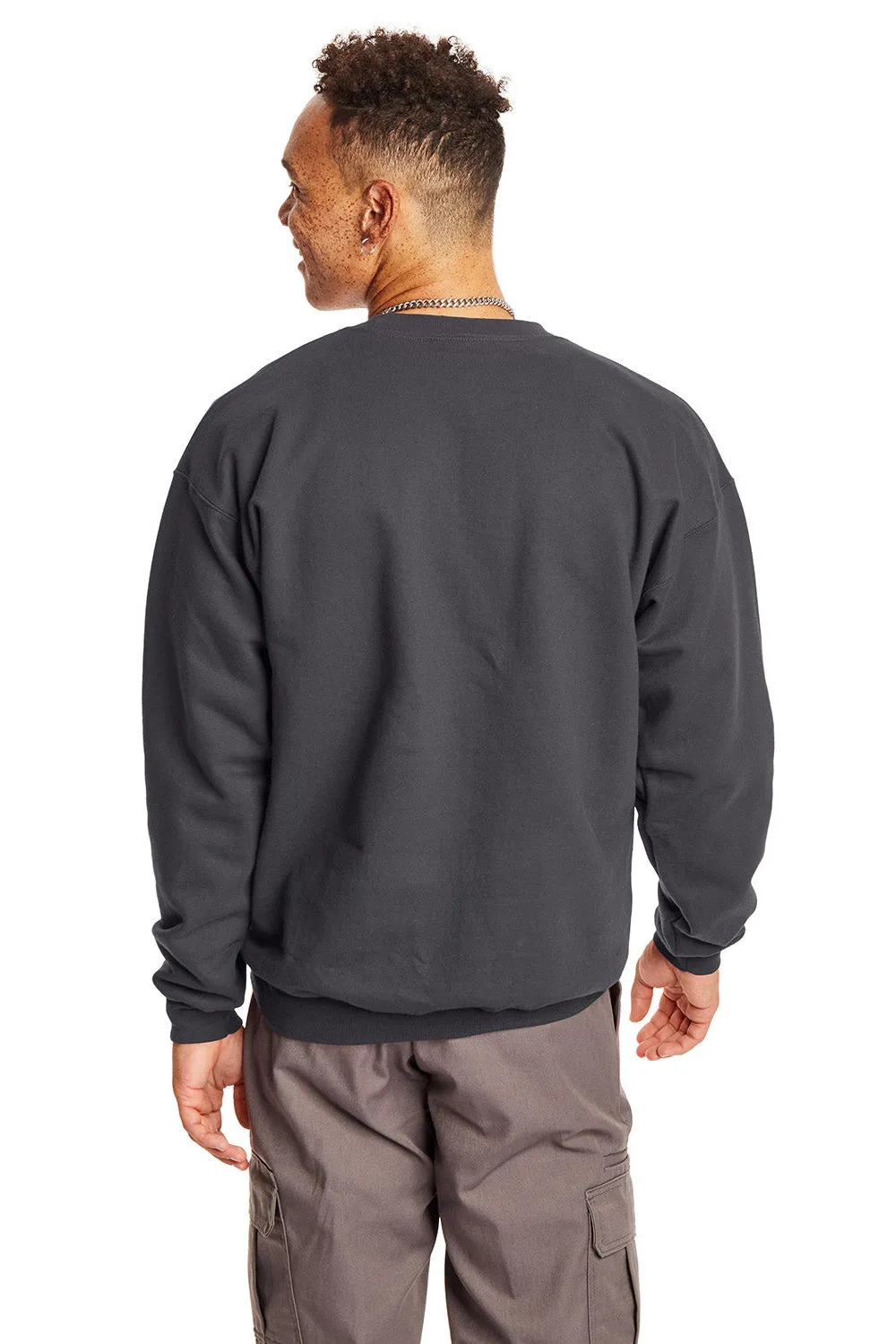 Hanes Herren Ultimate Cotton PrintPro XP pillresistentes Rundhals-Sweatshirt - Rauchgrau