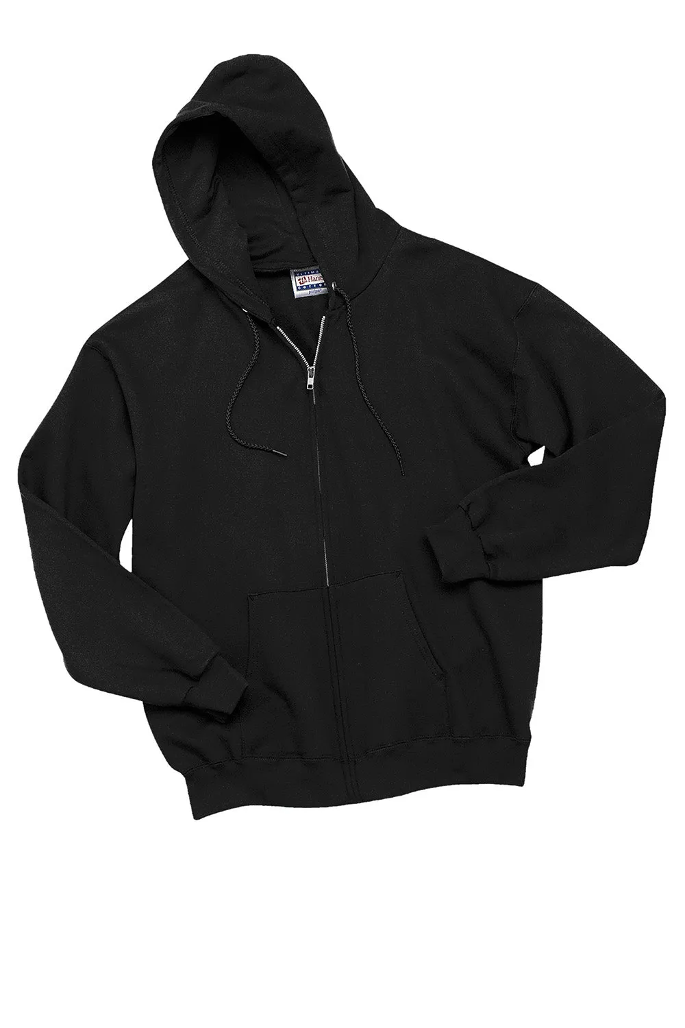 Hanes Herren Ultimate Cotton PrintPro XP pillingresistente Kapuzenjacke mit Reißverschluss und Taschen - Schwarz
