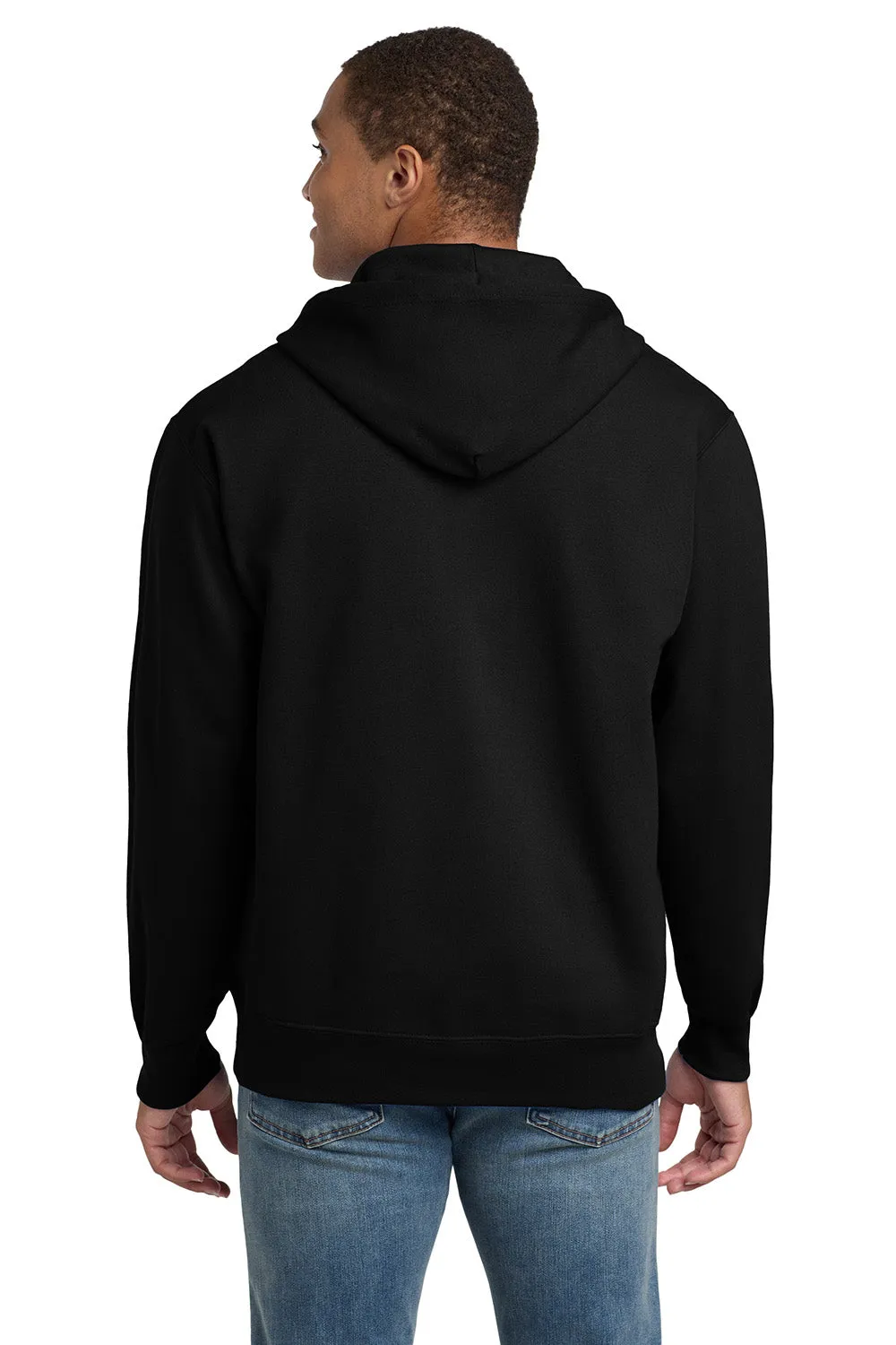 Hanes Herren Ultimate Cotton PrintPro XP pillingresistente Kapuzenjacke mit Reißverschluss und Taschen - Schwarz