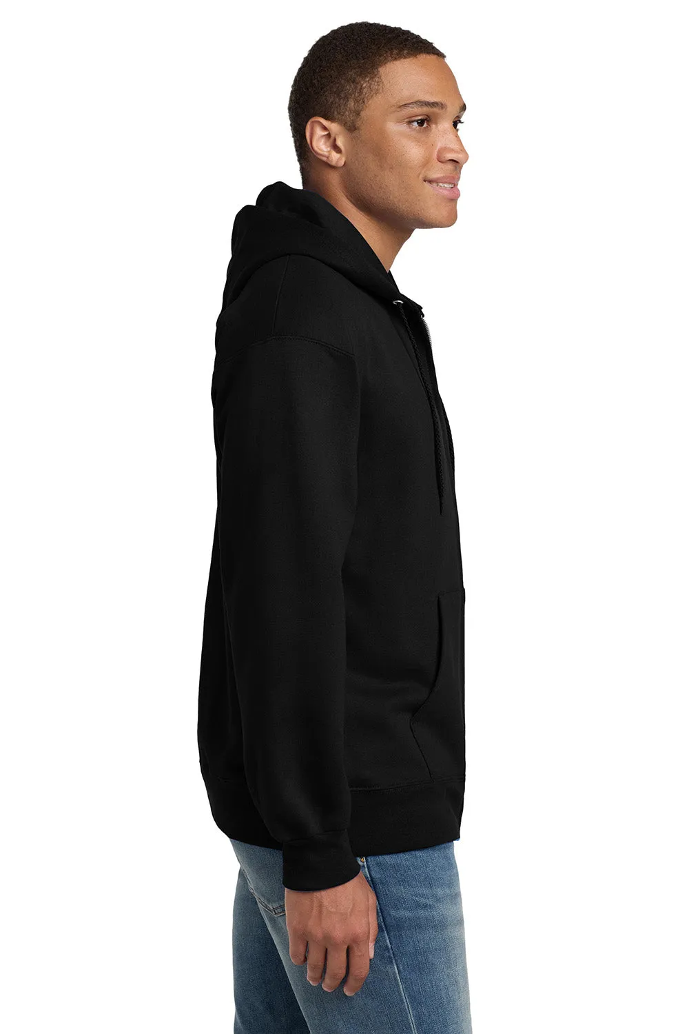 Hanes Herren Ultimate Cotton PrintPro XP pillingresistente Kapuzenjacke mit Reißverschluss und Taschen - Schwarz